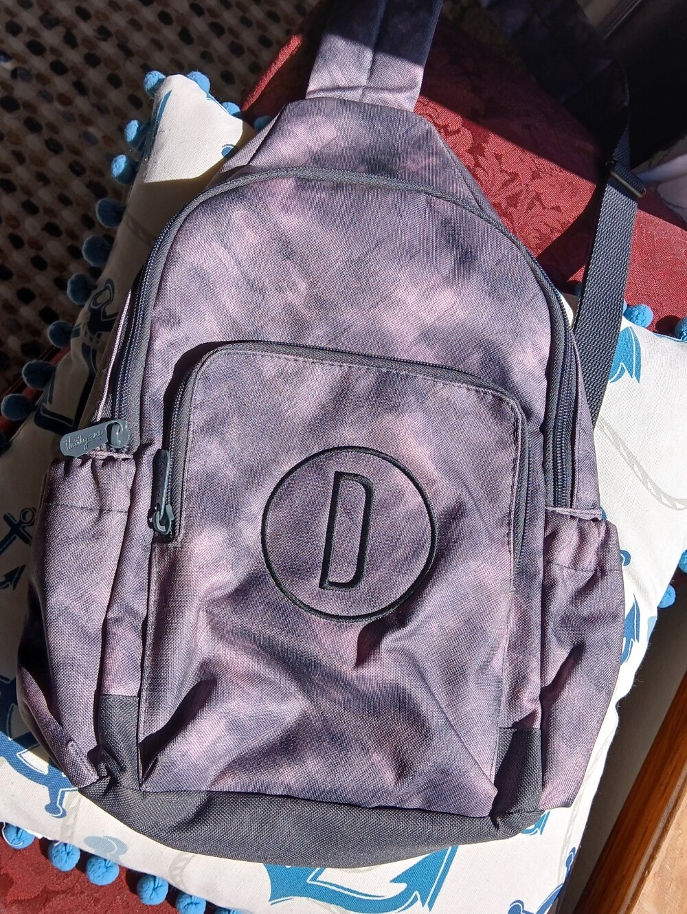 31 Bags Dusty Smoke Adjustable Sling Backpack Embroidered With D NWOT